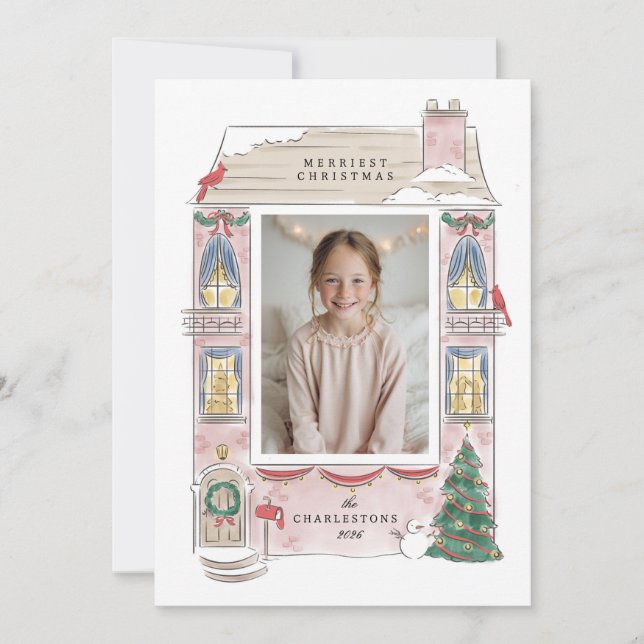 happy holiday home frame greeting card (Front)