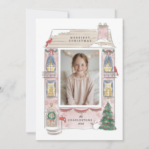 happy holiday home frame greeting card