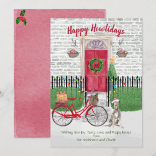 Happy Holiday Irish Wolfhound Bicycle Red Door