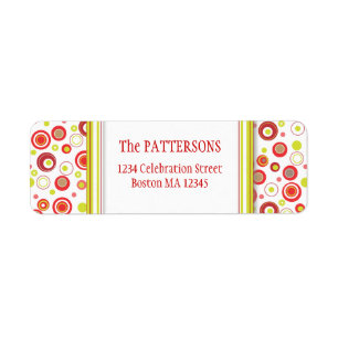Happy Holiday Polka Dot Red Green Address Labels