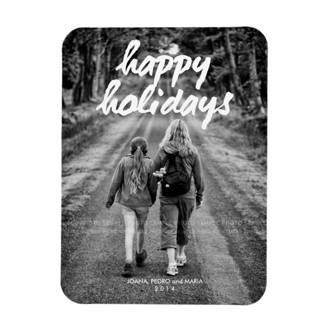 Happy Holiday Réfrigérateur Magnets Famille d'imag (Vertical)