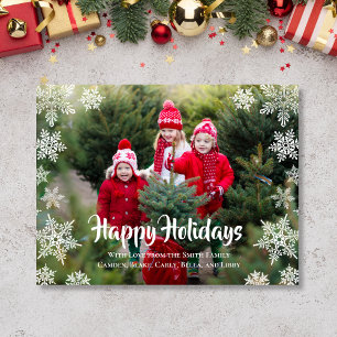 Happy Holiday Snowflake Christmas Postcard