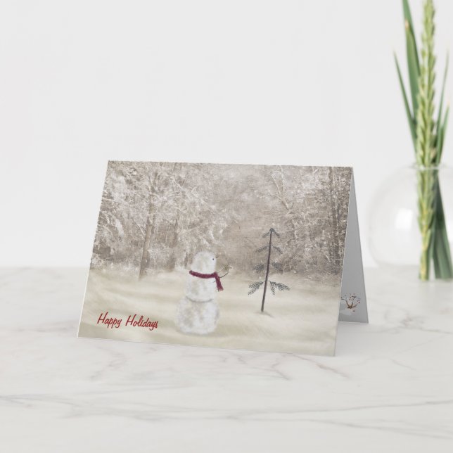 Happy Holiday Snowman with Star (Front)