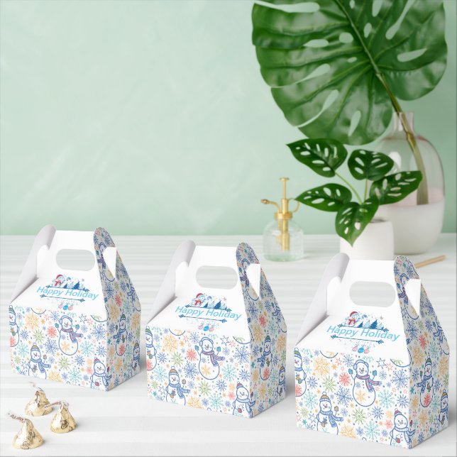 Happy Holiday Snowmen Favor Box (Multiple)
