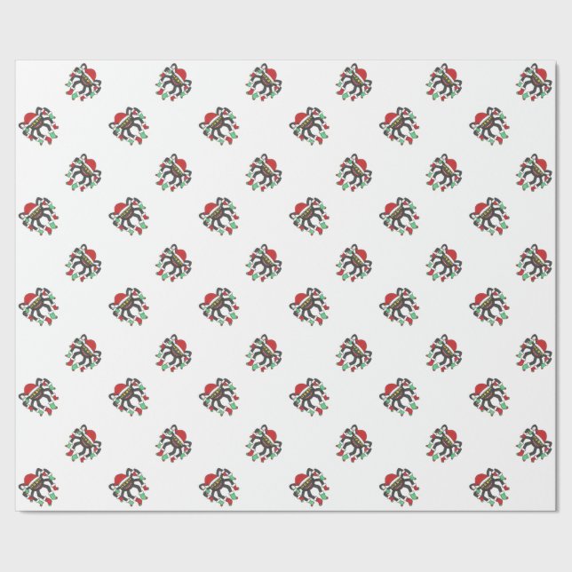 Happy Holiday Spider Gift Wrap Paper (Seam)