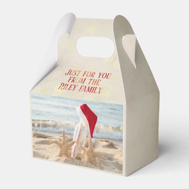 Happy Holiday starfish on the beach Favor Box (Front Side)