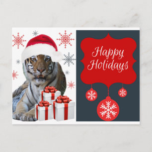 Happy Holiday Tiger Postcard