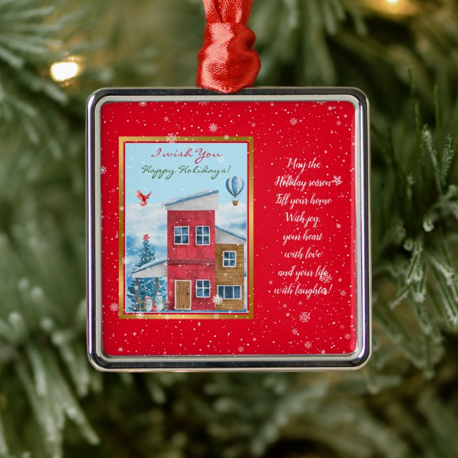 Happy Holiday Time Customize Metal Ornament (Tree)