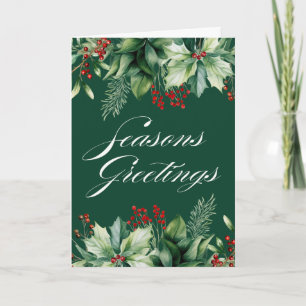 Happy Holiday Winter Greenery  Card