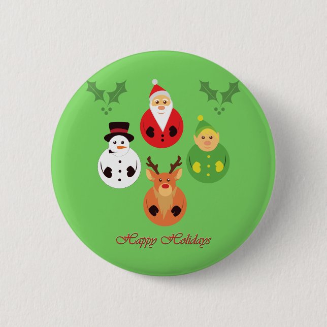 Happy Holidays! 2 Inch Round Button (Front)
