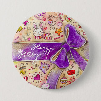 Happy Holidays 3 Inch Round Button