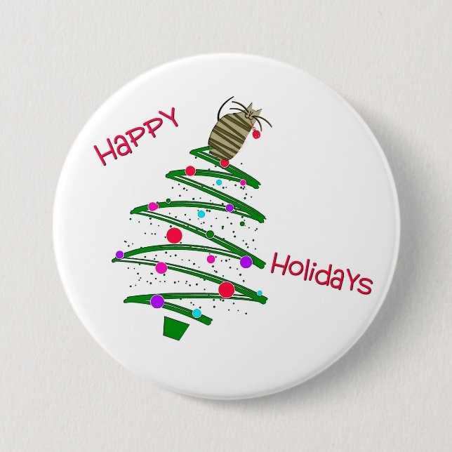 Happy Holidays 3 Inch Round Button (Front)