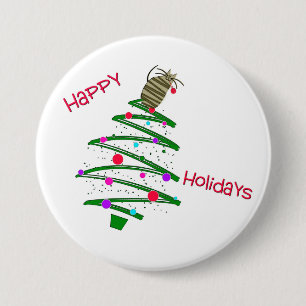 Happy Holidays 3 Inch Round Button