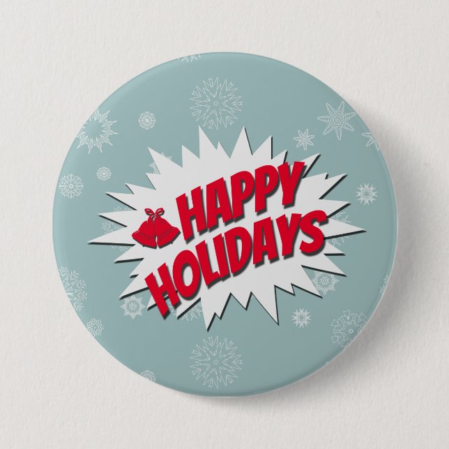 Happy Holidays 3 Inch Round Button (Front)