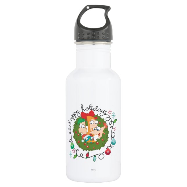Happy Holidays 532 Ml Water Bottle (Front)