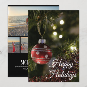 Happy Holidays 5 Photo Collage Personalized Card