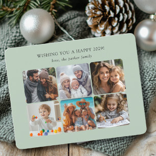 Happy Holidays 6 Photo Collage Christmas Holiday Card