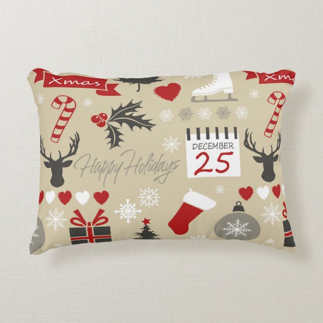 Happy Holidays Accent Pillow (Front)