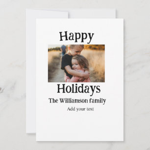 Happy holidays add family name photo Christmas  Invitation