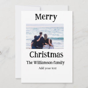 Happy holidays add family name photo Christmas  Invitation