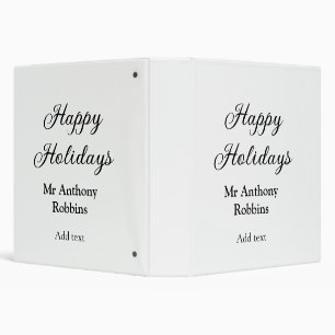 Happy holidays add name date year simple minimChri Binder