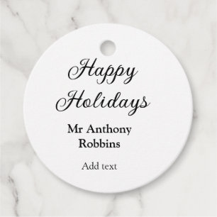 Happy holidays add name date year simple minimChri Favour Tags