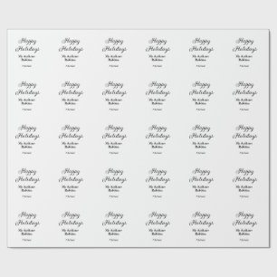 Happy holidays add name date year simple minimChri Wrapping Paper