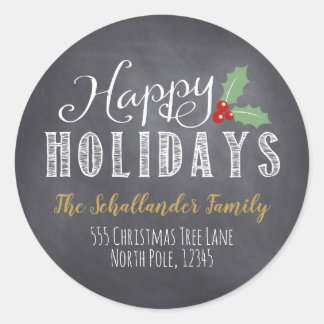 Happy Holidays Address Labels