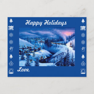 Happy Holidays and Personalize with your names Holiday Postcard