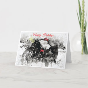 Happy Holidays and Smooth Ride Biker Card