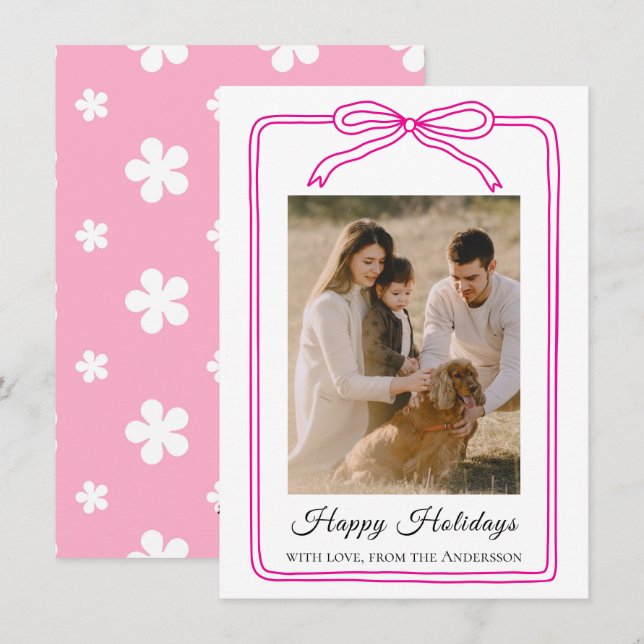 Happy Holidays Arch Photo Holiday Card (Front/Back)