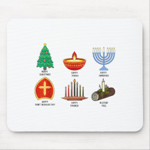 Happy Holidays Around The World Multicultural Cele Mouse Pad