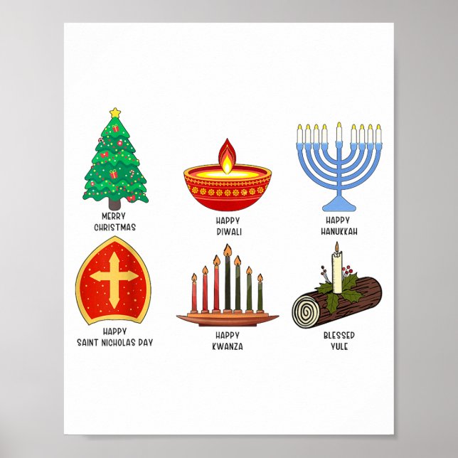 Happy Holidays Around The World Multicultural Cele Poster (Front)