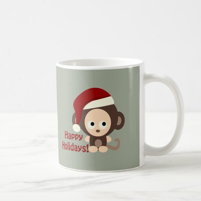 Happy Holidays! Baby Monkey Coffee Mug (Right)