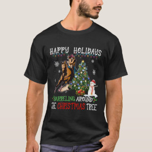 Happy Holidays Barrelling Around Christmas Tree Ba T-Shirt
