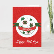 Happy Holidays Bauble All of you Greeting Card