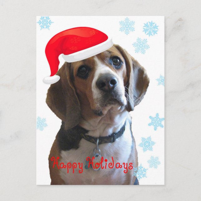 Happy Holidays Beagle Holiday Postcard (Front)
