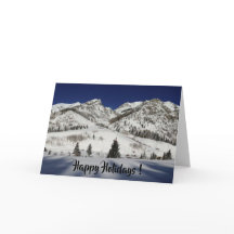 Happy Holidays! Blank with snowy mountain