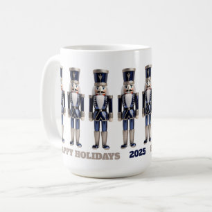 Happy Holidays Blue and Silver Nutcrackers Mug