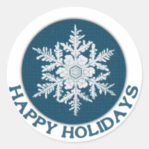 Happy Holidays Blue Paper Snowflake