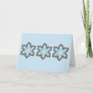 Happy Holidays Blue Snowflake Christmas Hanukkah Holiday Card