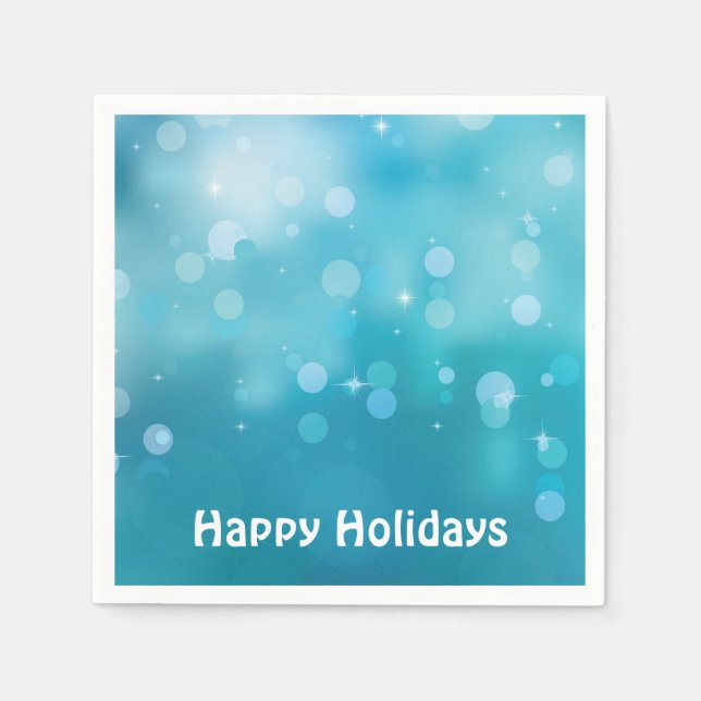 Happy Holidays Bokeh lights Napkin (Front)