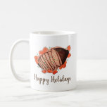 Happy Holidays Braised Beef Brisket Jewish Cuisine Coffee Mug<br><div class="desc">Design features an original marker illustration of a platter with a classic braised brisket, accompanied by roasted vegetables. A staple menu dish during the Jewish holidays, including Passover, Hanukkah, and Rosh Hashanah. This design is also available on other products. Lots of additional food-themed illustrations are also available from this shop....</div>