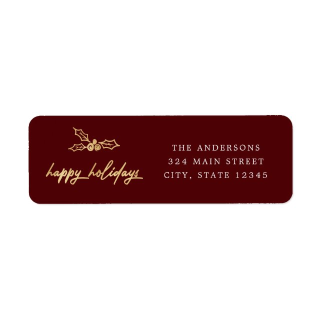 Happy Holidays Burgundy & Gold (Front)