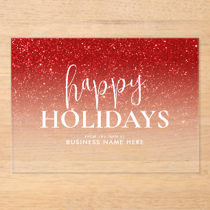 Happy Holidays Business Acrylic Holiday Card Acrylic Invitations