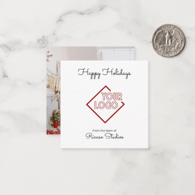 Happy Holidays Business Corporation Logo Card (Front/Back In Situ)