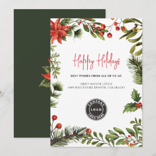 Happy Holidays Business Logo Christmas Holiday Card