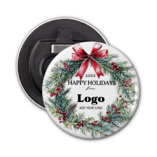 Happy Holidays Business Logo Gift for Clients Bottle Opener