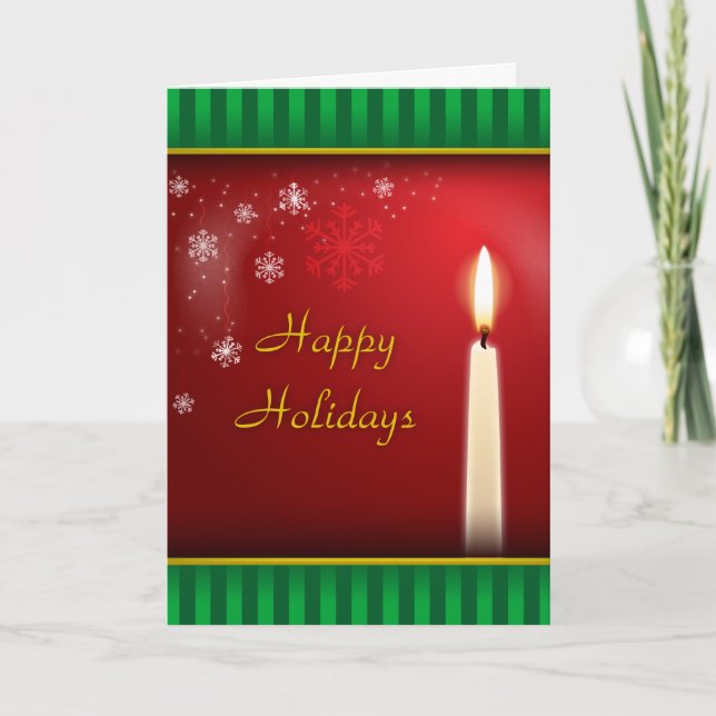 Happy Holidays by Candle Light Holiday Card (Front)