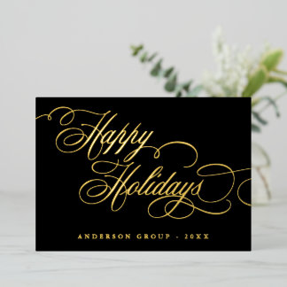Happy Holidays Calligraphy corporate Greeting 